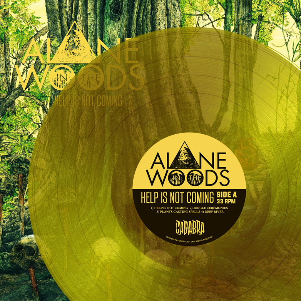 ALONE IN THE WOODS, HELP IS NOT COMING LP YELLOW VINYL