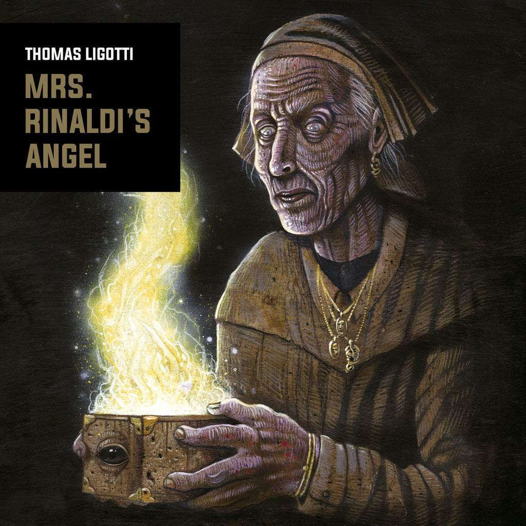 Thomas Ligotti, Mrs. Rinaldi's Angel LP - Read by Jon Padgett, score by Chris Bozzone - Yellow with black swirl