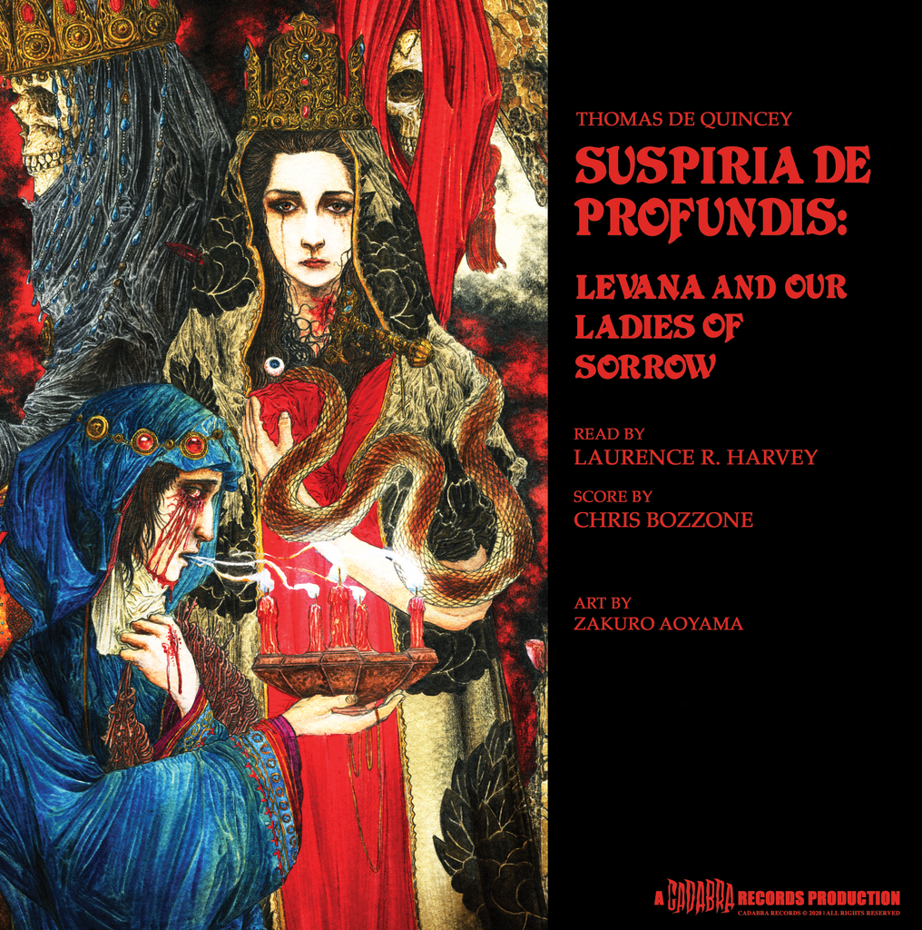 Thomas De Quincey, Suspiria De Profundis: Levana and Our Ladies of Sorrow 12" READ BY LAURENCE R. HARVEY, SCORE BY CHRIS BOZZONE - Splatter variant